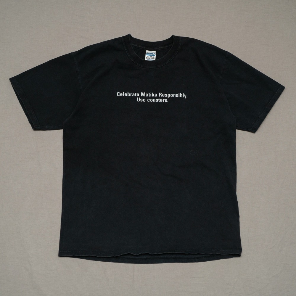 Vtg 90s Lipton Matika Advertisment Tea Drink‎ Responsibly Black T Shirt Adult L